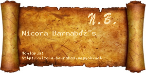 Nicora Barnabás névjegykártya